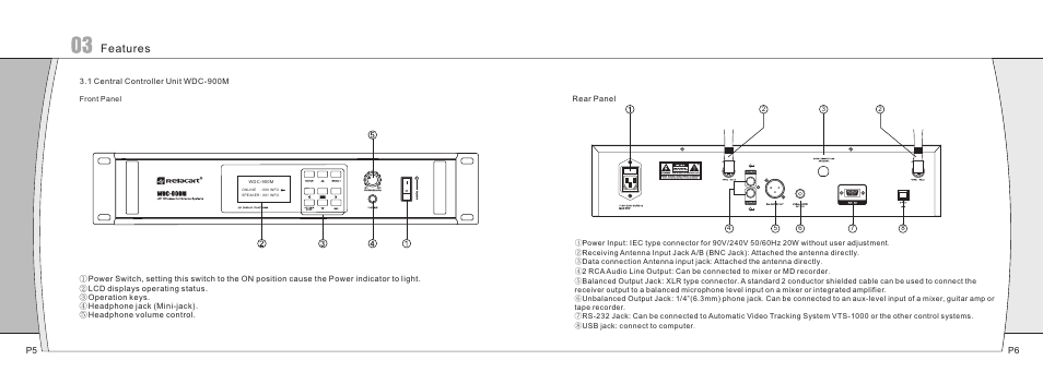 Features | Relacart Electronics WDC-900 User Manual | Page 4 / 18