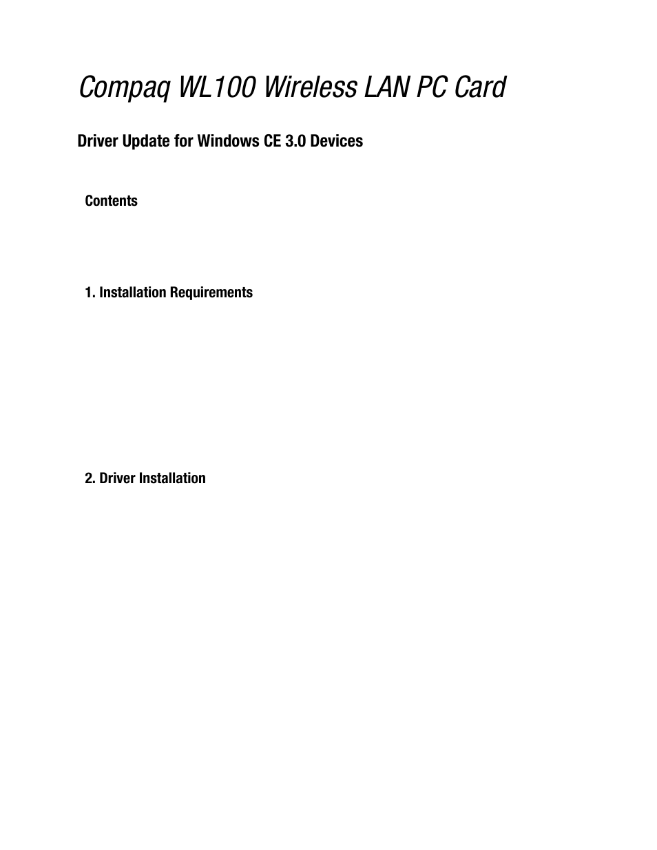 Compaq WL100 User Manual | 2 pages