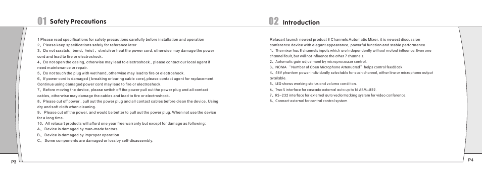 Safety precautions, Introduction | Relacart Electronics ASM-822 User Manual | Page 3 / 8