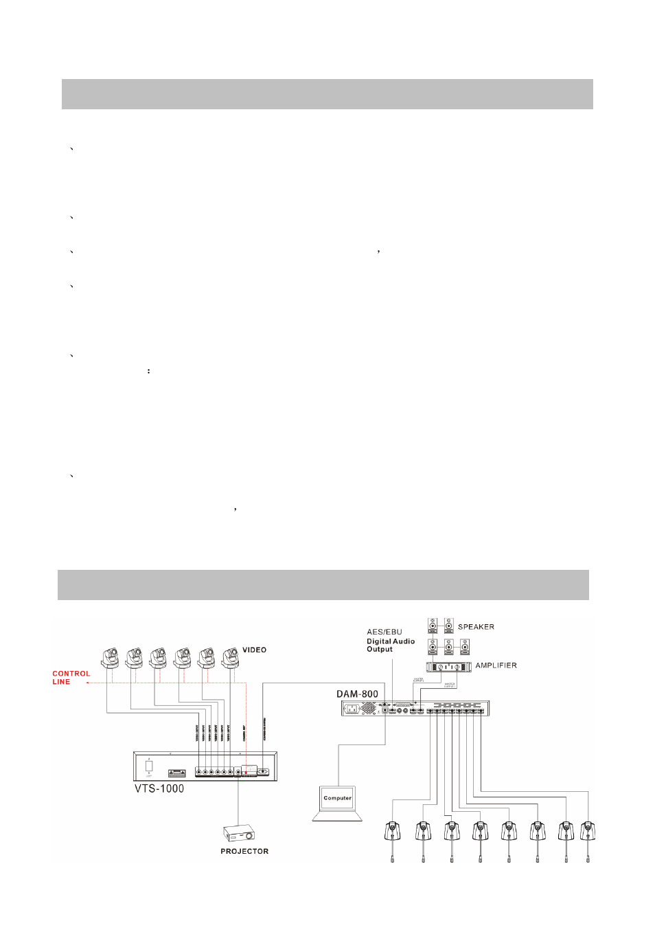 Dam-800 数字自动混音器 英文 说明书8.pdf, 07 total installations and debugging, 08 system connection diagram | Relacart Electronics DAM-800 User Manual | Page 8 / 12