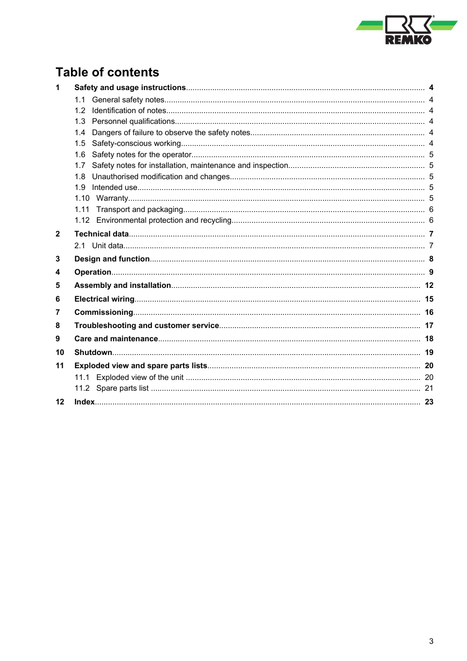 REMKO RKL 300 User Manual | Page 3 / 28