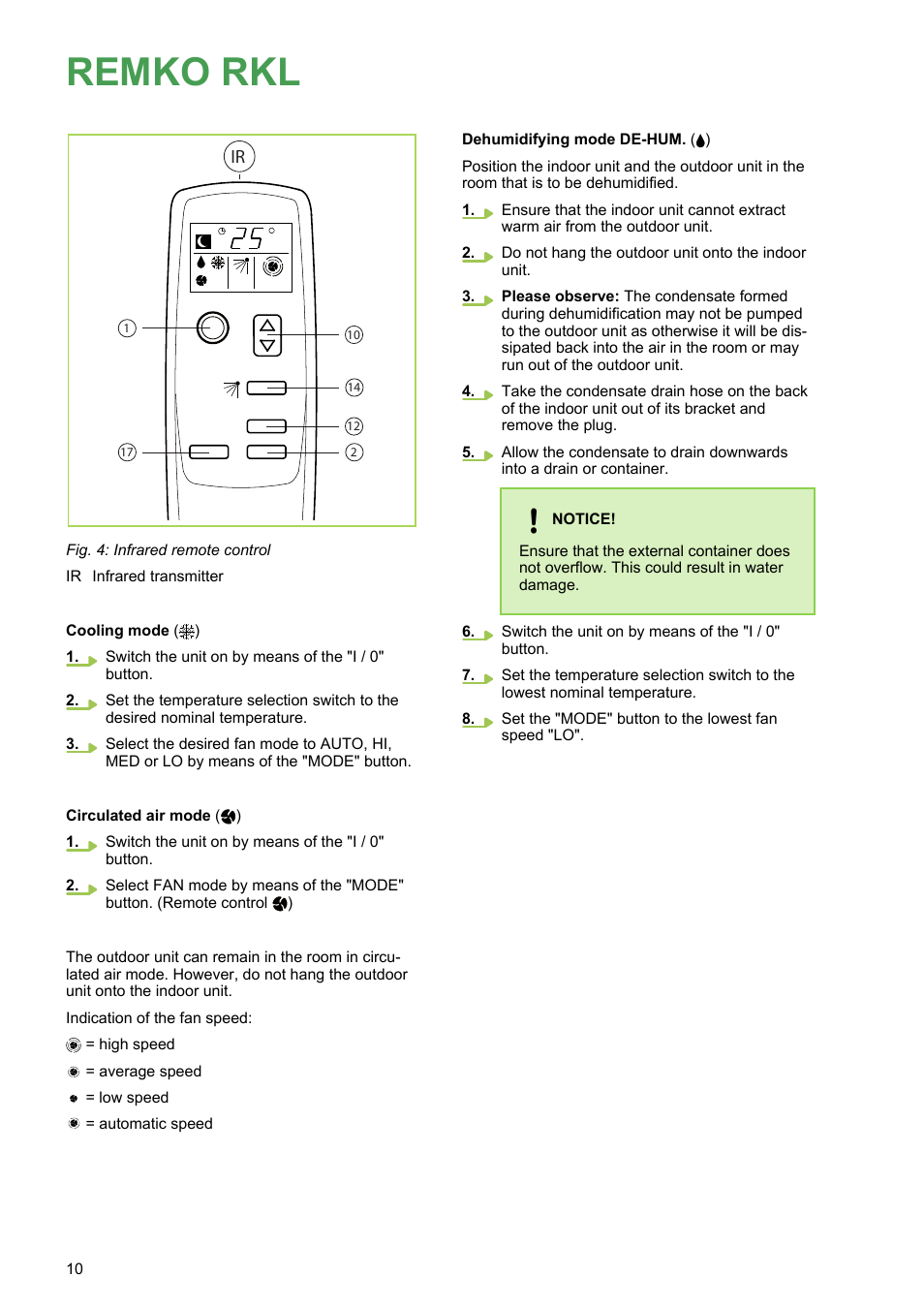 Remko rkl | REMKO RKL 491 DC User Manual | Page 10 / 28