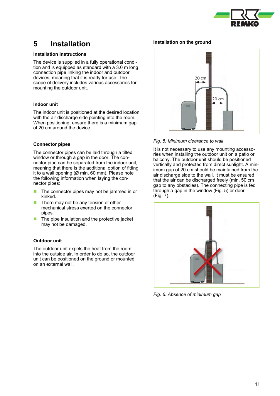 5 installation, Installation | REMKO RKL 491 DC User Manual | Page 11 / 28