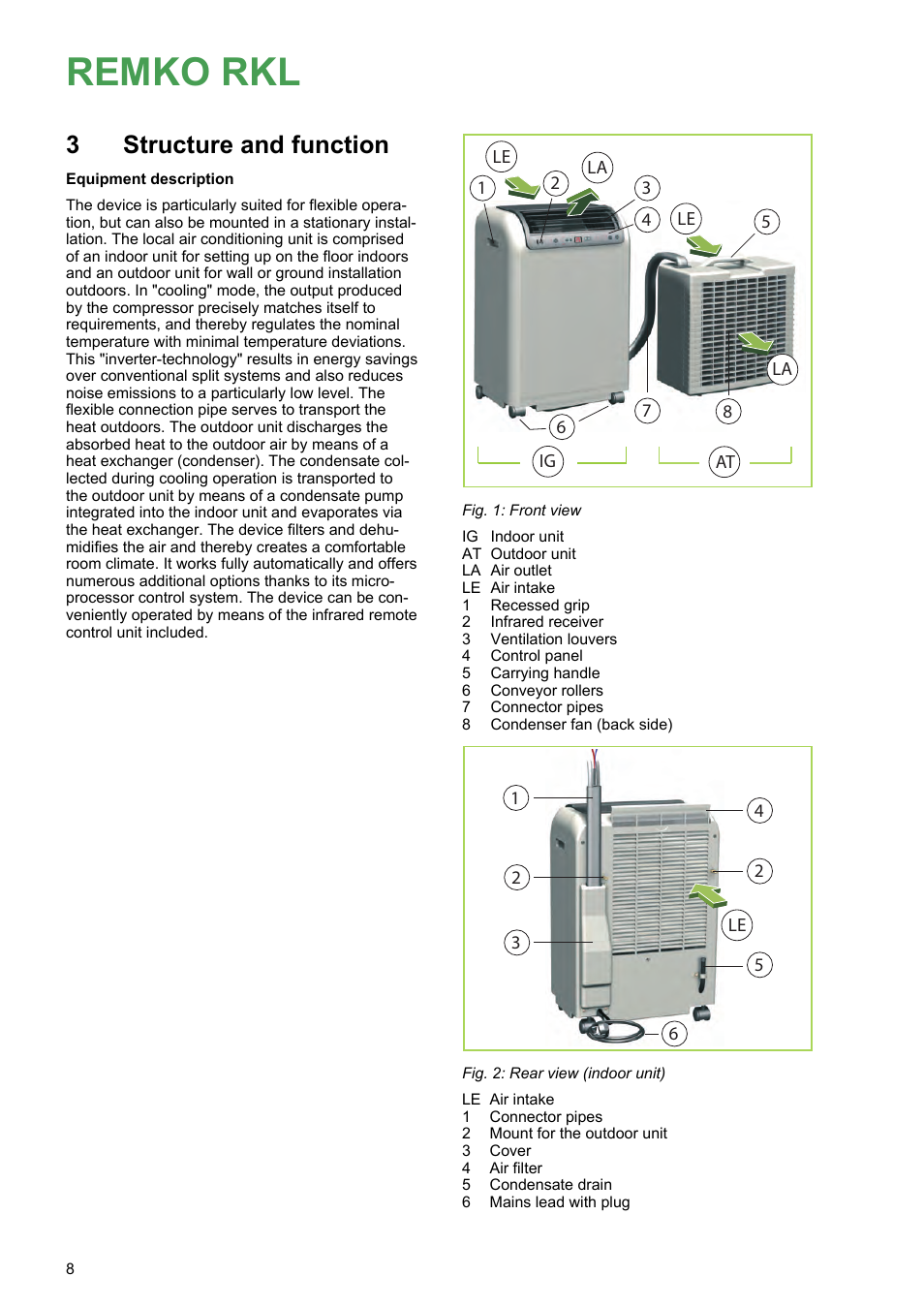3 structure and function, Structure and function, Remko rkl | REMKO RKL 491 DC User Manual | Page 8 / 28