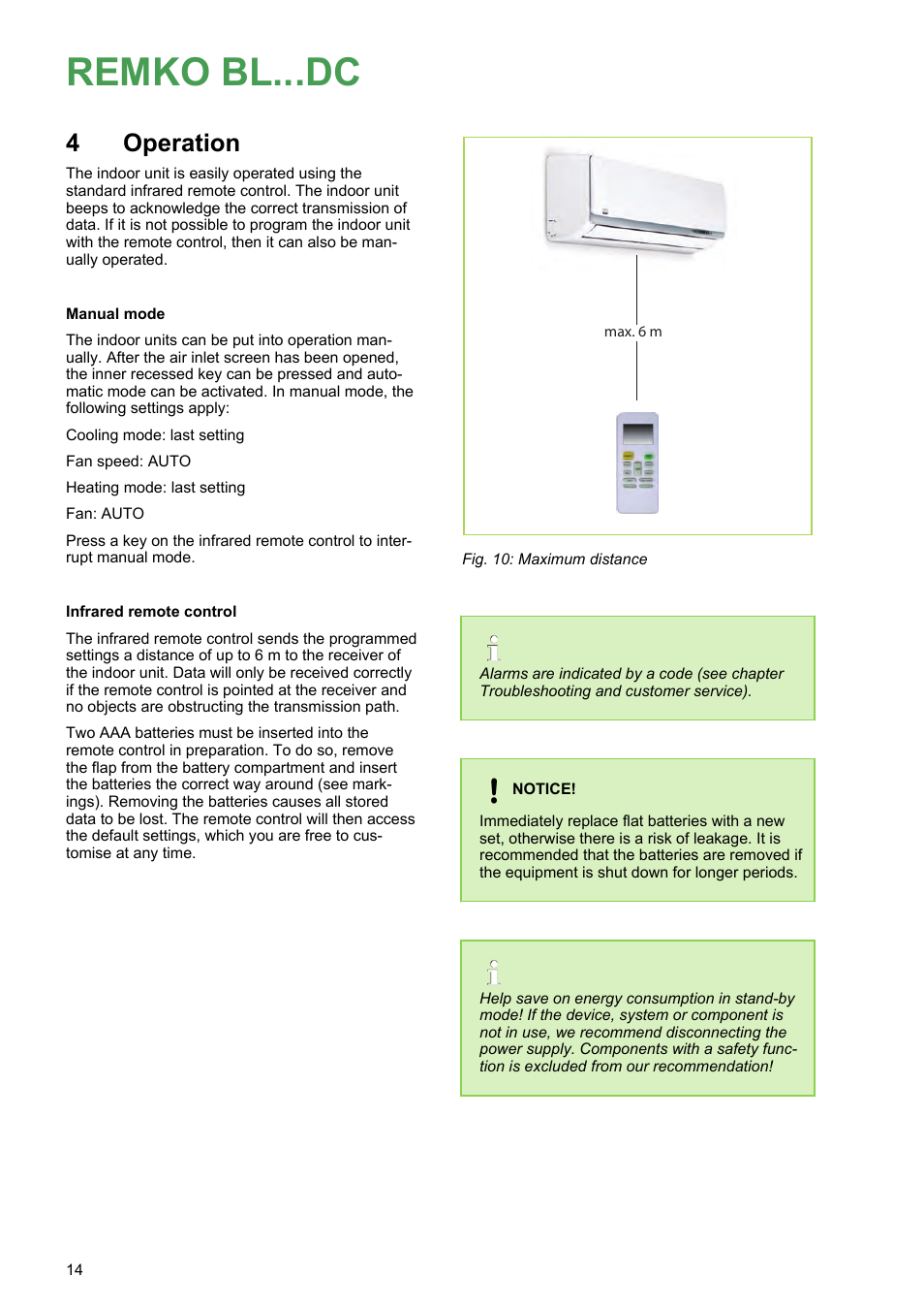 4 operation, Operation, Remko bl...dc | 4operation | REMKO BL 262 DC User Manual | Page 14 / 56