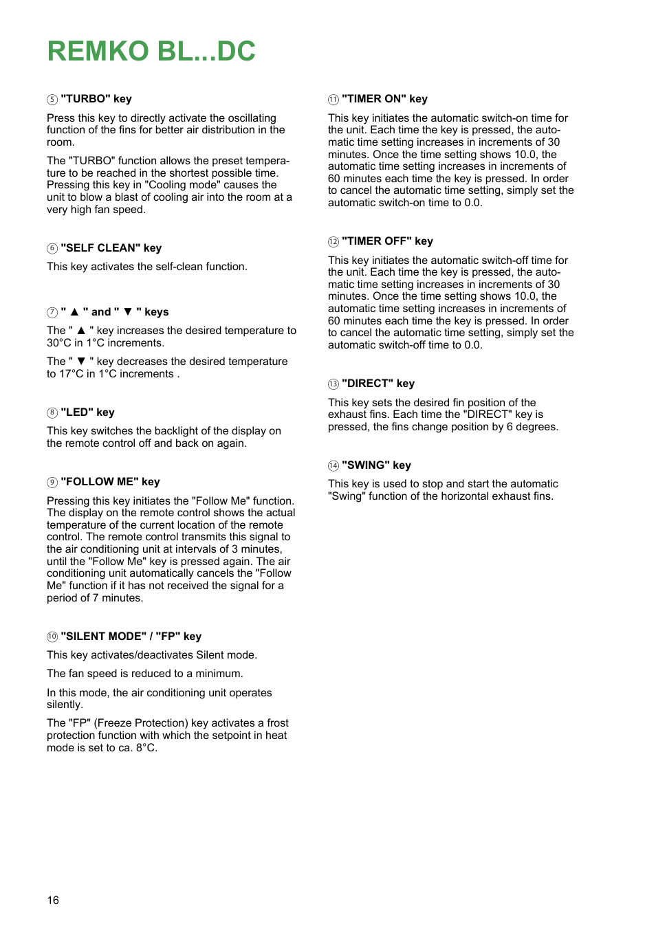 Remko bl...dc | REMKO BL 262 DC User Manual | Page 16 / 56