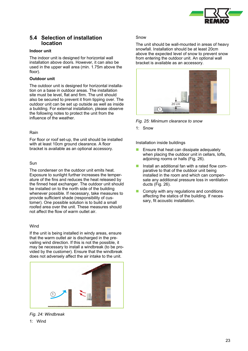 4 selection of installation location | REMKO BL 262 DC User Manual | Page 23 / 56