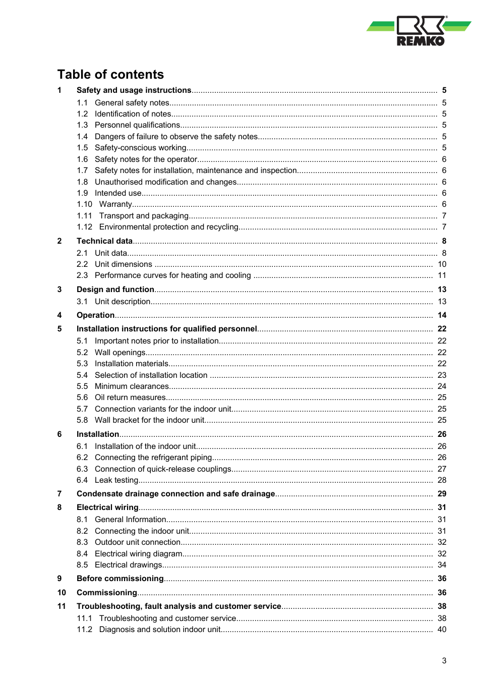 REMKO BL 262 DC User Manual | Page 3 / 56