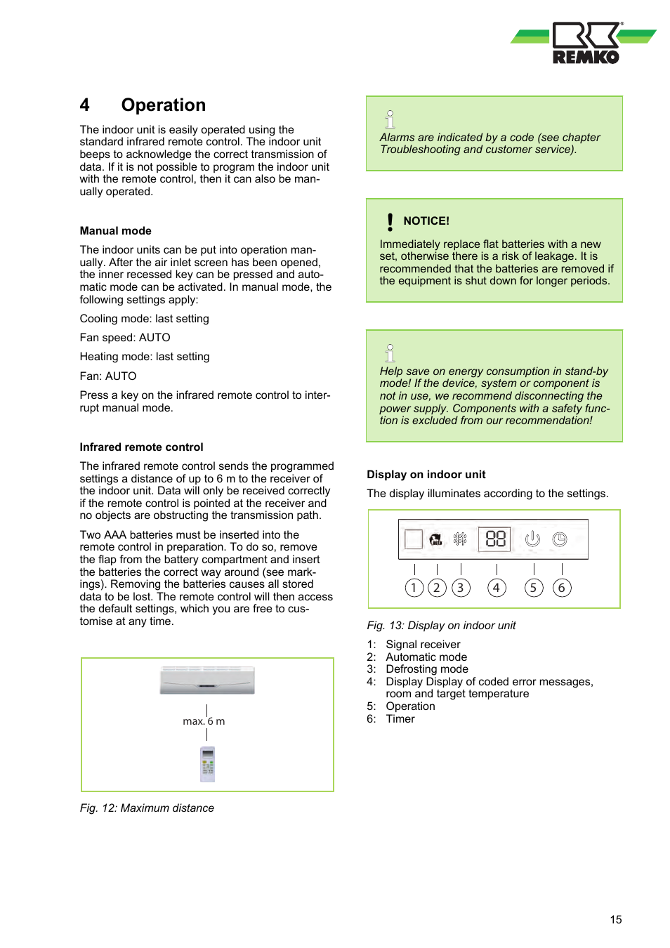 4 operation, Operation | REMKO ML 263 DC User Manual | Page 15 / 64