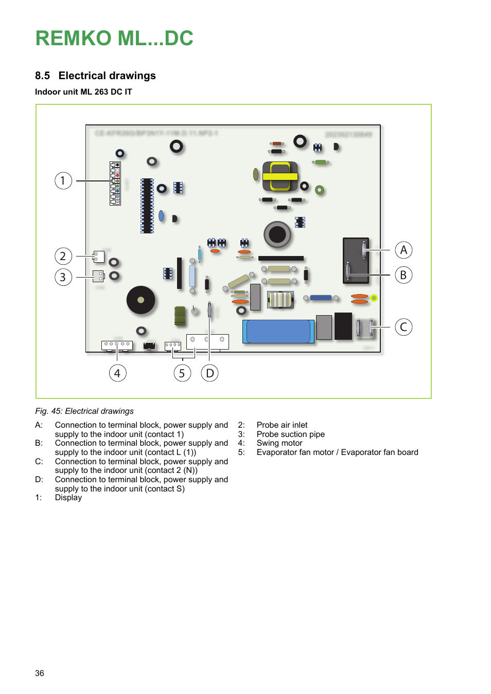 5 electrical drawings, Remko ml...dc, Da 4 2 1 b c | Electrical drawings | REMKO ML 263 DC User Manual | Page 36 / 64