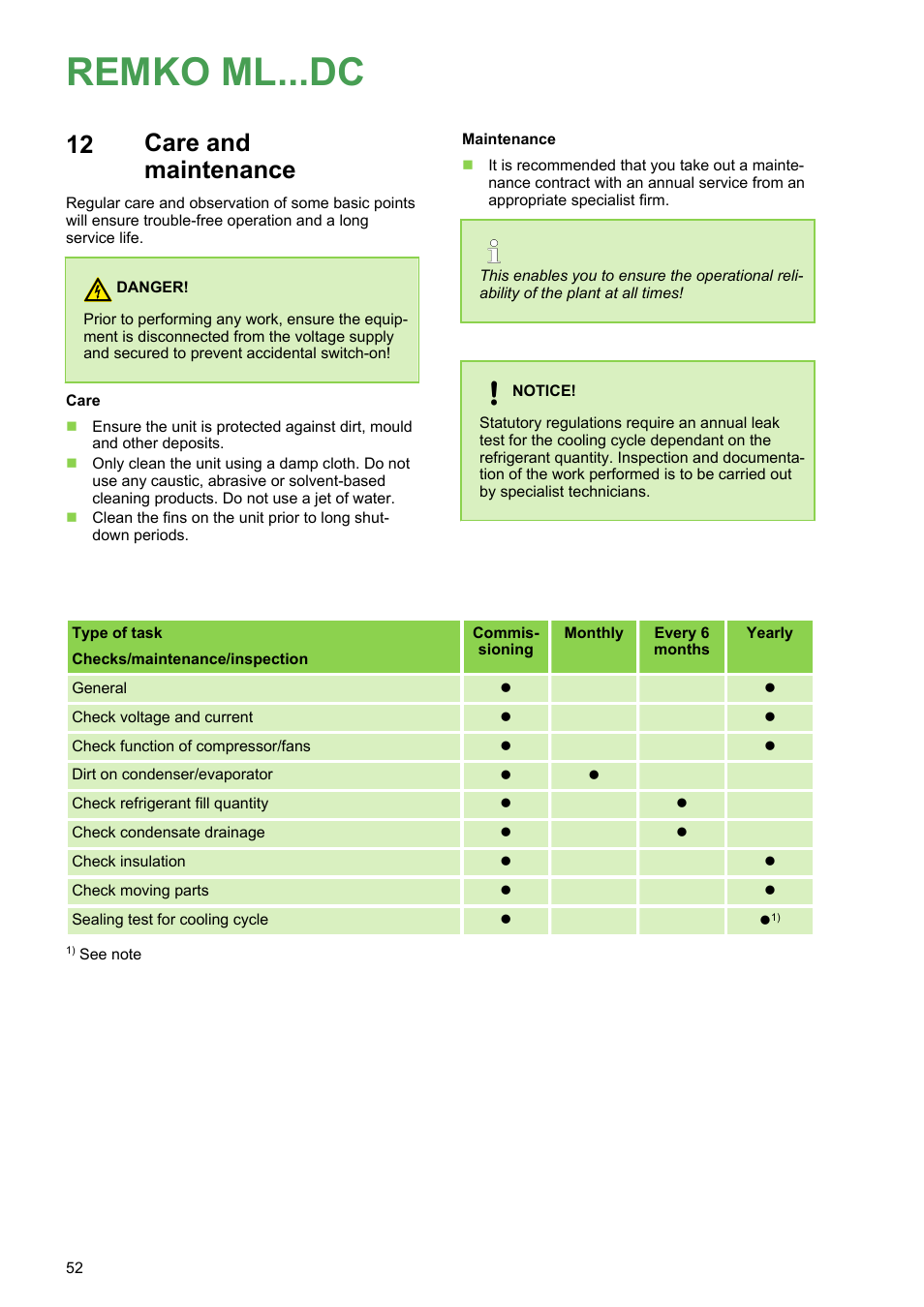 12 care and maintenance, Care and maintenance, Remko ml...dc | REMKO ML 263 DC User Manual | Page 52 / 64