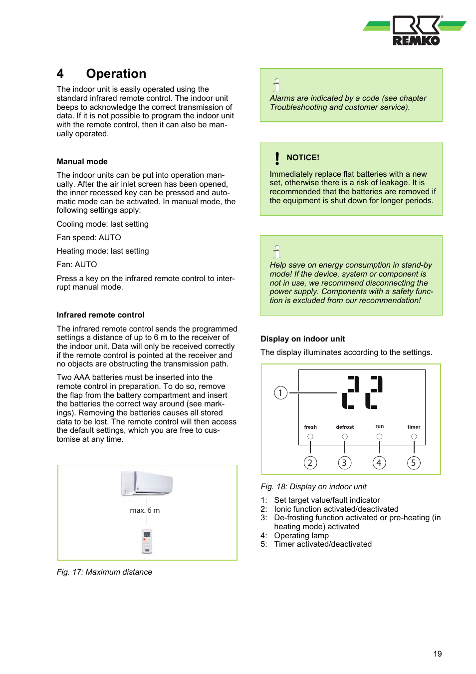 4 operation, Operation, 4operation | REMKO RVT 263 DC User Manual | Page 19 / 72