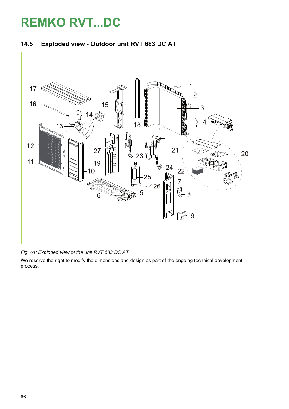 5 exploded view - outdoor unit rvt 683 dc at, Remko rvt...dc | REMKO RVT 263 DC User Manual | Page 66 / 72