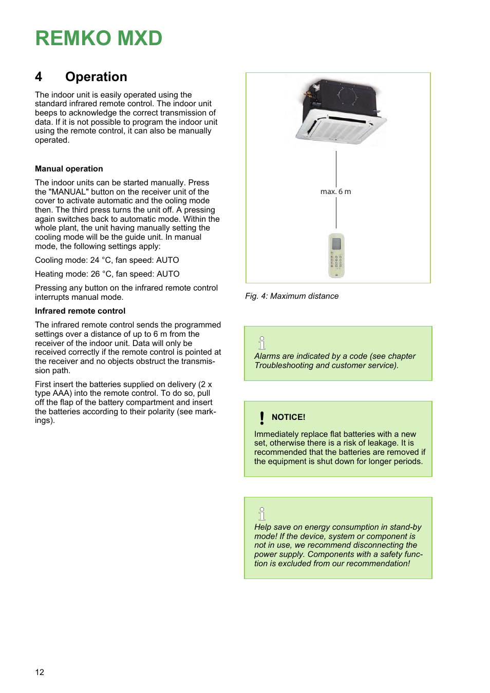 4 operation, Operation, Remko mxd | REMKO MXD 202 User Manual | Page 12 / 48