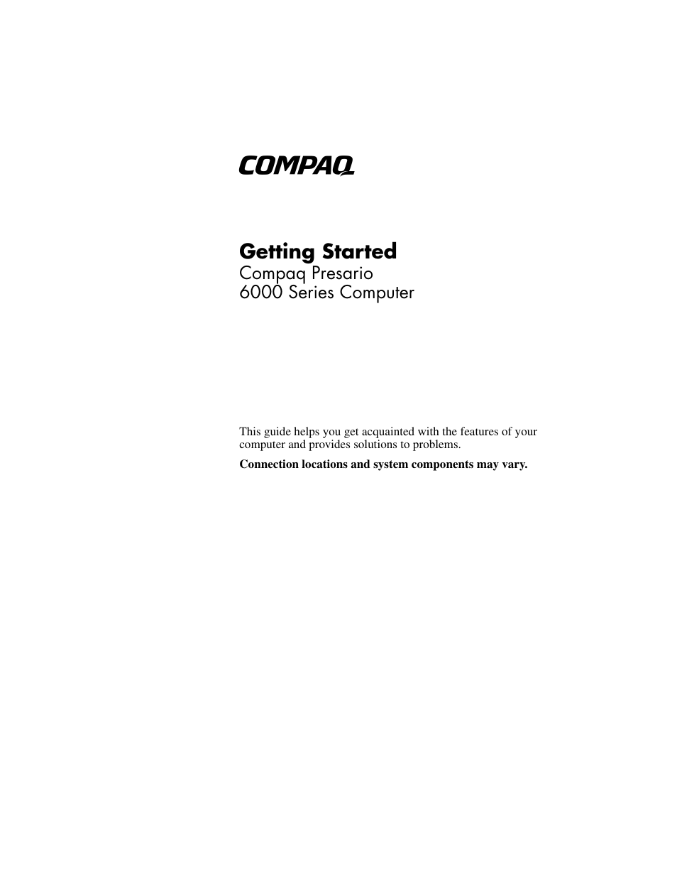 Compaq PRESARIO 6000 User Manual | 82 pages