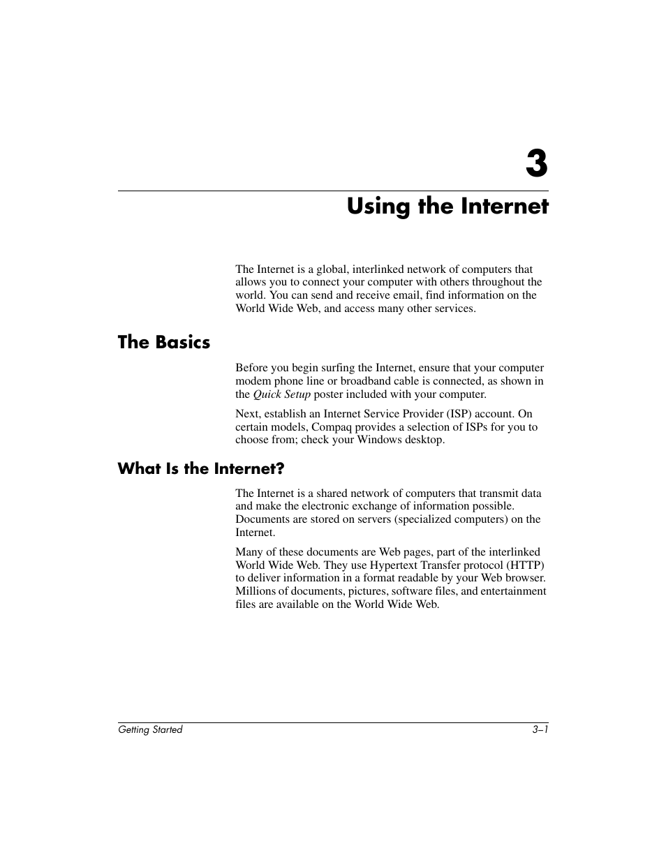 Using the internet | Compaq PRESARIO 6000 User Manual | Page 23 / 82