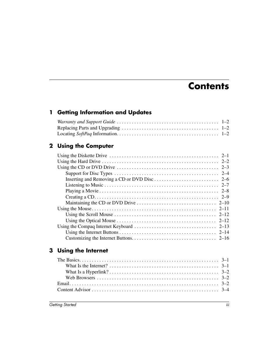 Compaq PRESARIO 6000 User Manual | Page 3 / 82