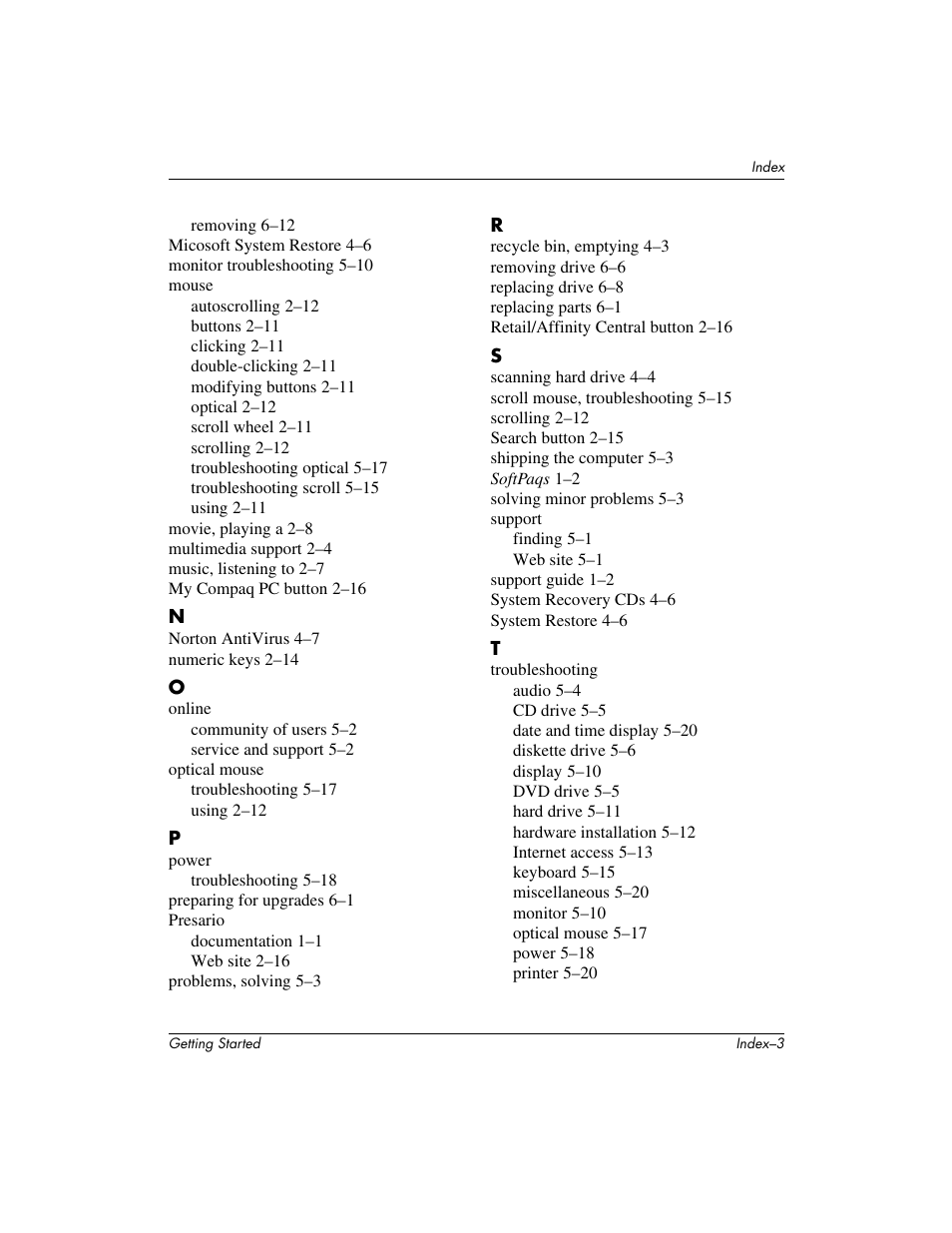 Compaq PRESARIO 6000 User Manual | Page 81 / 82