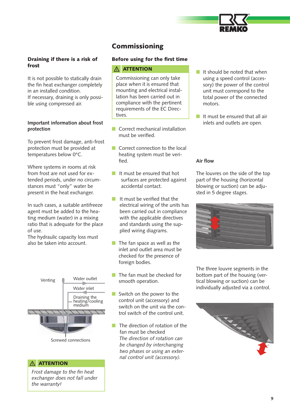 Commissioning | REMKO PWL 101 HK User Manual | Page 9 / 24