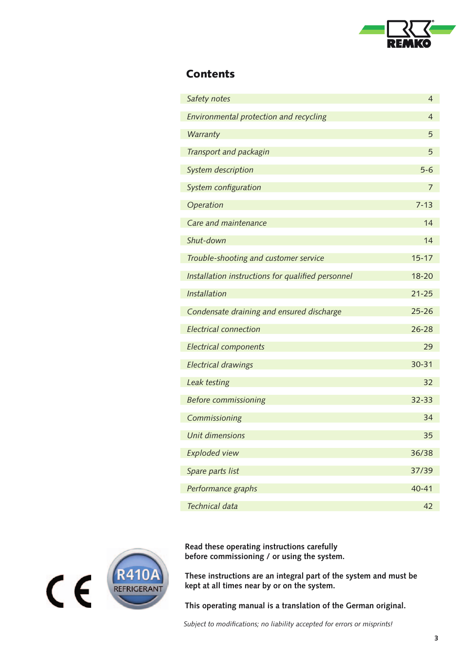 REMKO RVS 60 H User Manual | Page 3 / 44