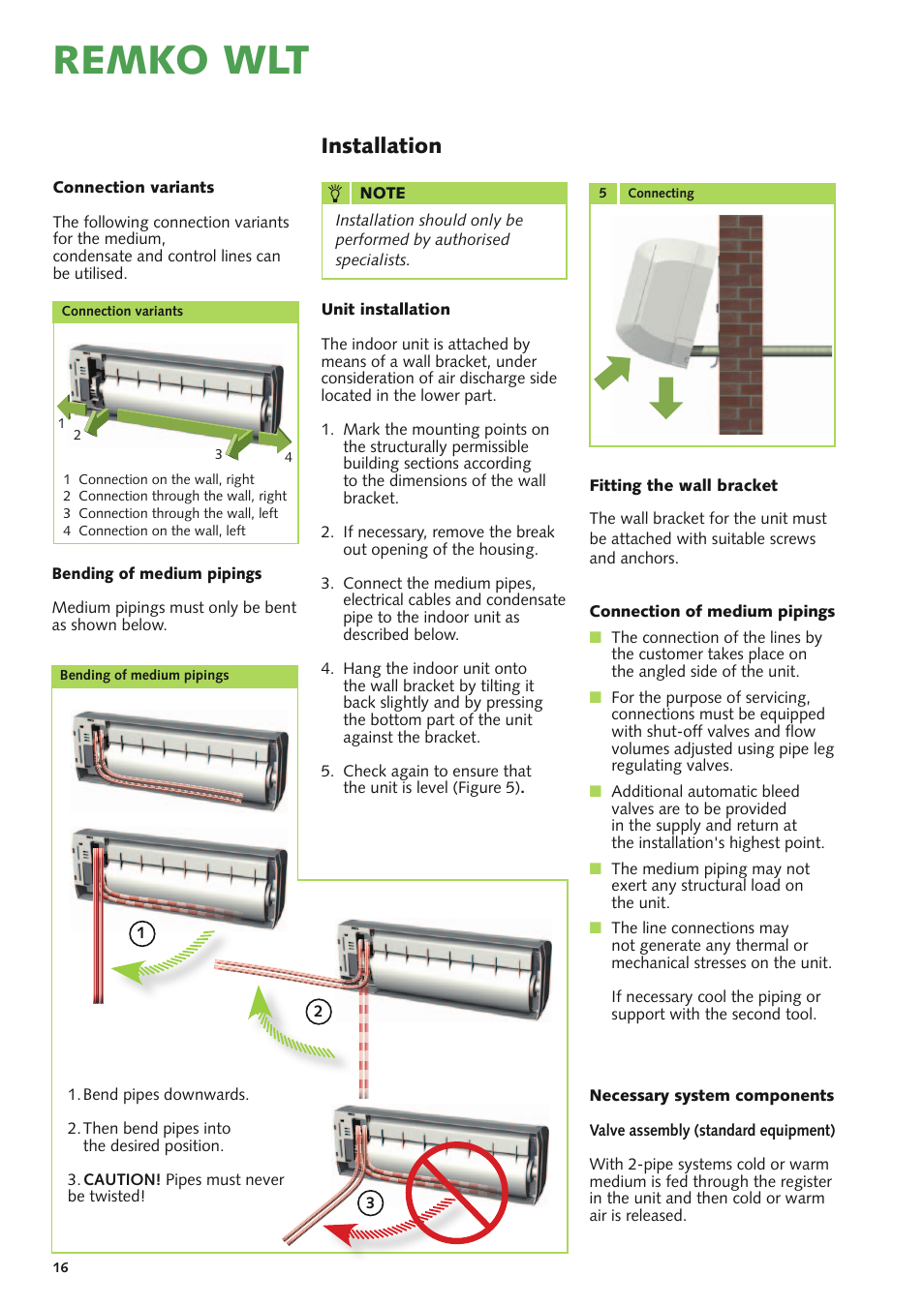 Remko wlt, Installation | REMKO WLT 25 User Manual | Page 16 / 24