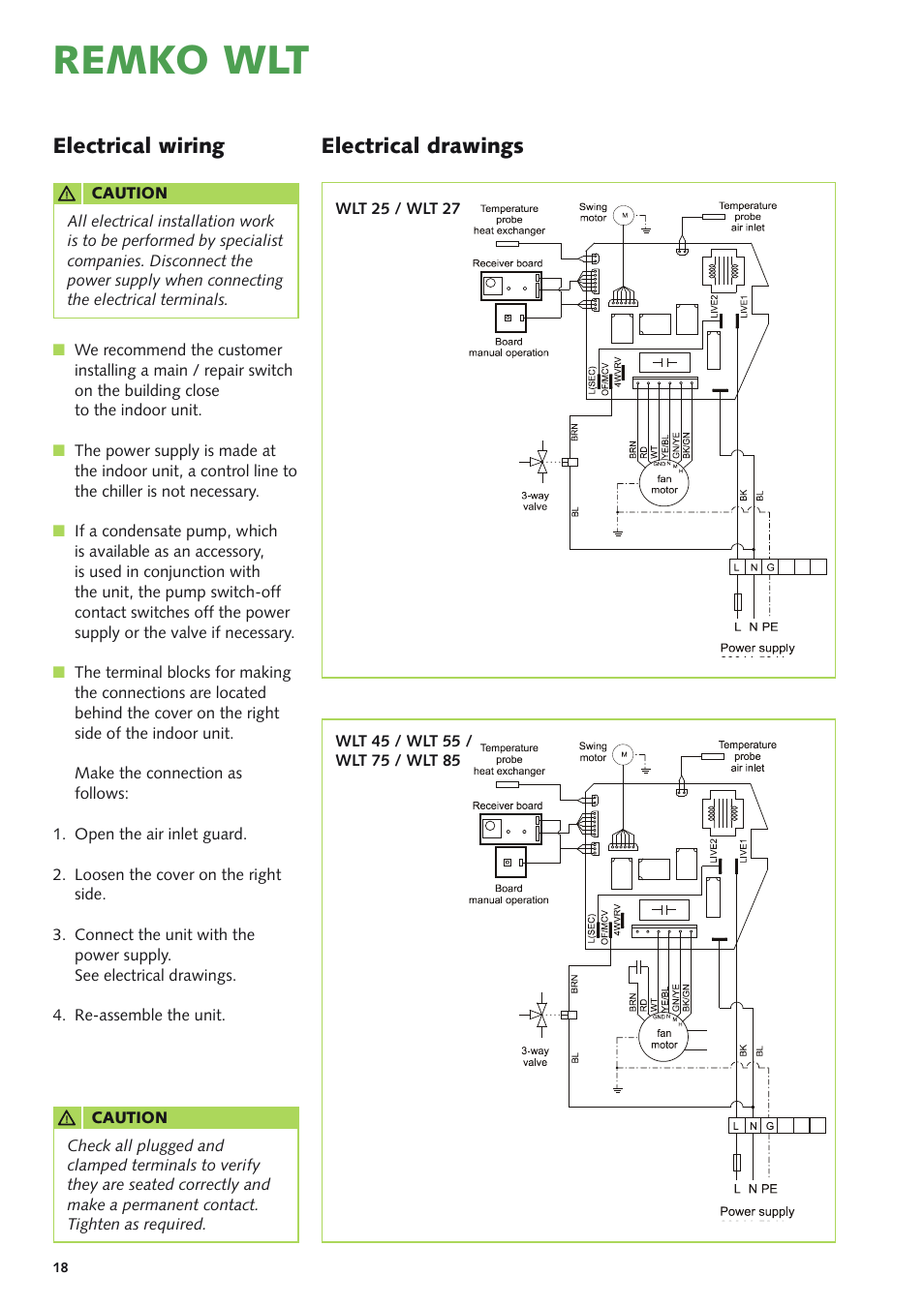 Remko wlt, Electrical wiring, Electrical drawings | REMKO WLT 25 User Manual | Page 18 / 24