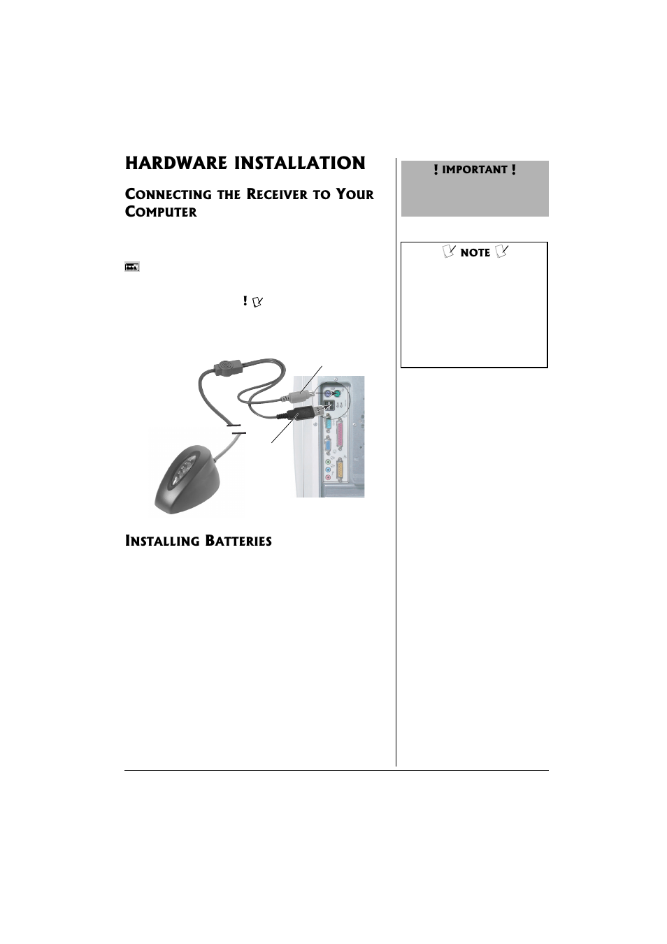 Hardware installation | Compaq 27MHz User Manual | Page 7 / 24