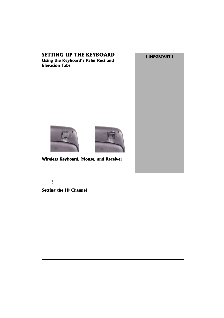 Setting up the keyboard | Compaq 27MHz User Manual | Page 9 / 24