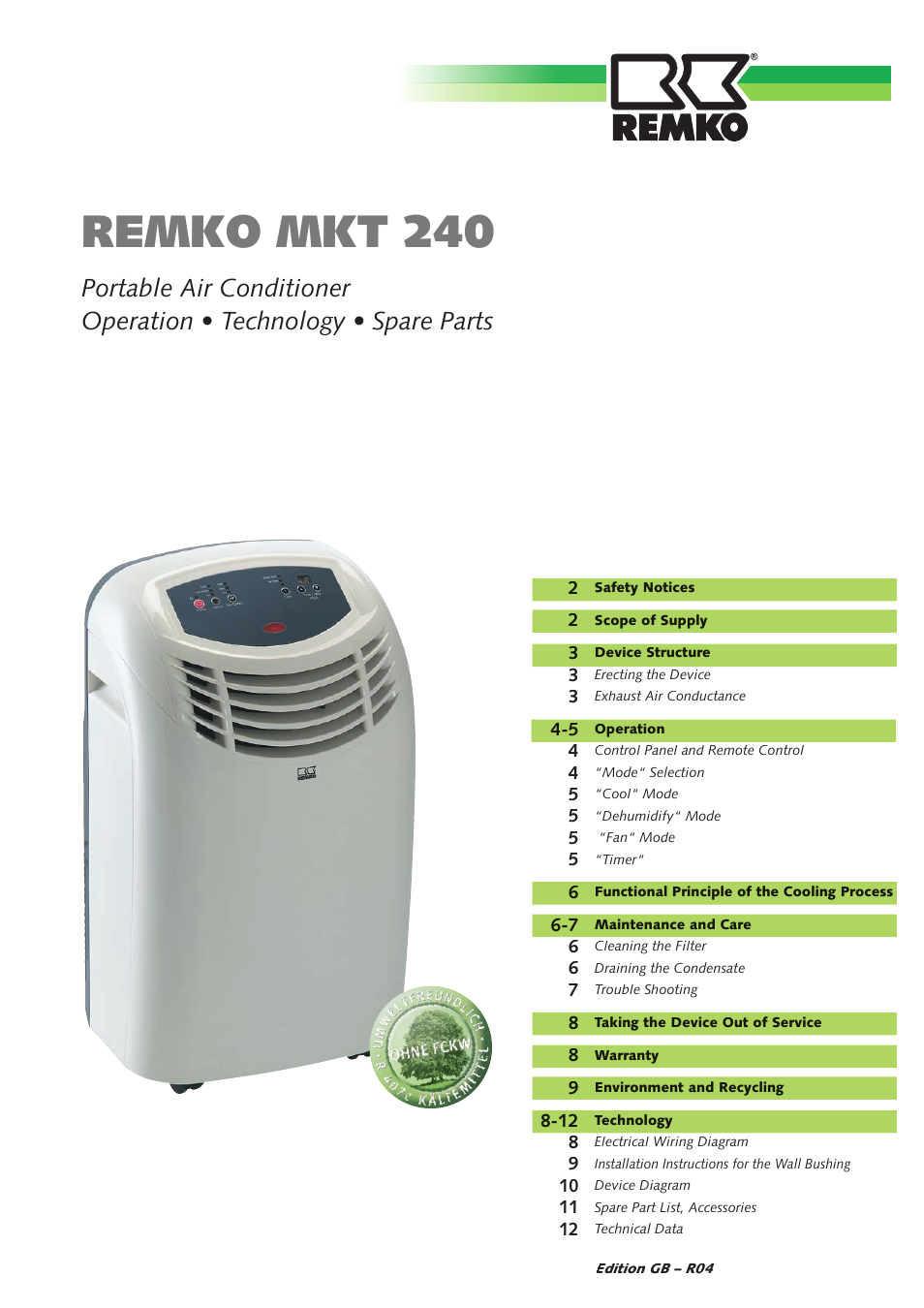 REMKO MKT 240 User Manual | 12 pages