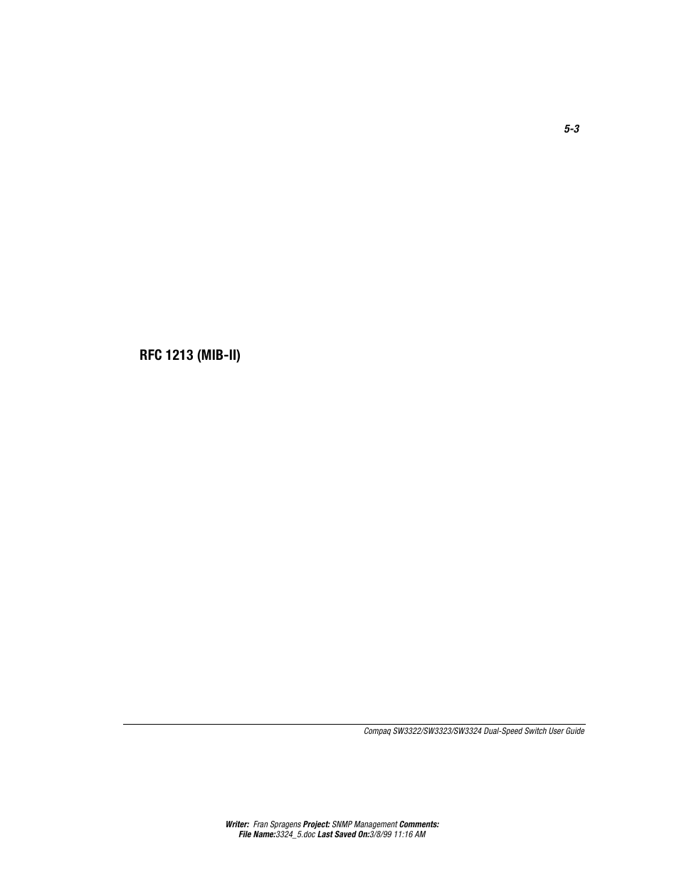 Rfc 1213 (mib-ii) | Compaq SW3324 User Manual | Page 87 / 119