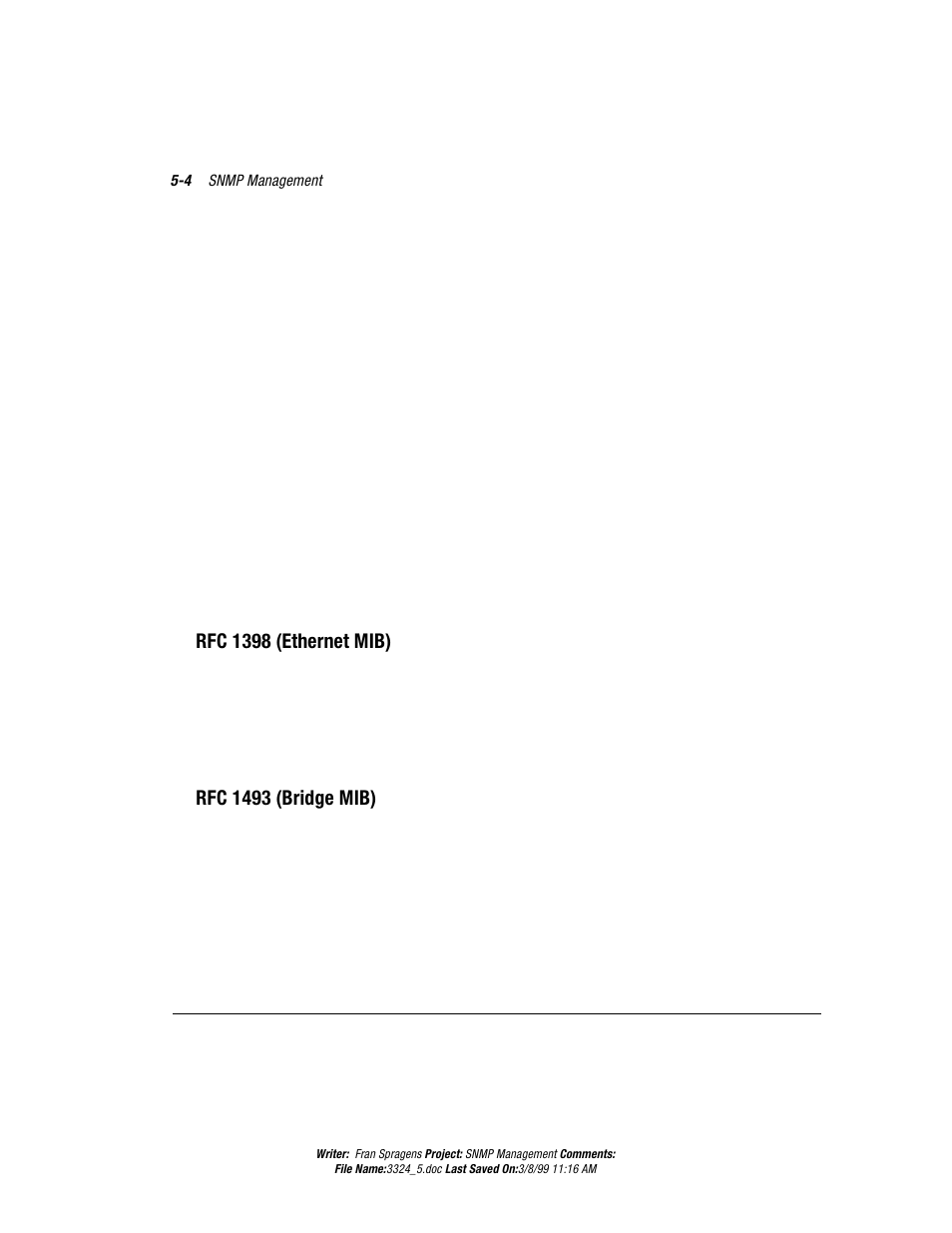 Rfc 1398 (ethernet mib), Rfc 1493 (bridge mib), 6*' )xlivrix1 | 6*' &vmhki1 | Compaq SW3324 User Manual | Page 88 / 119