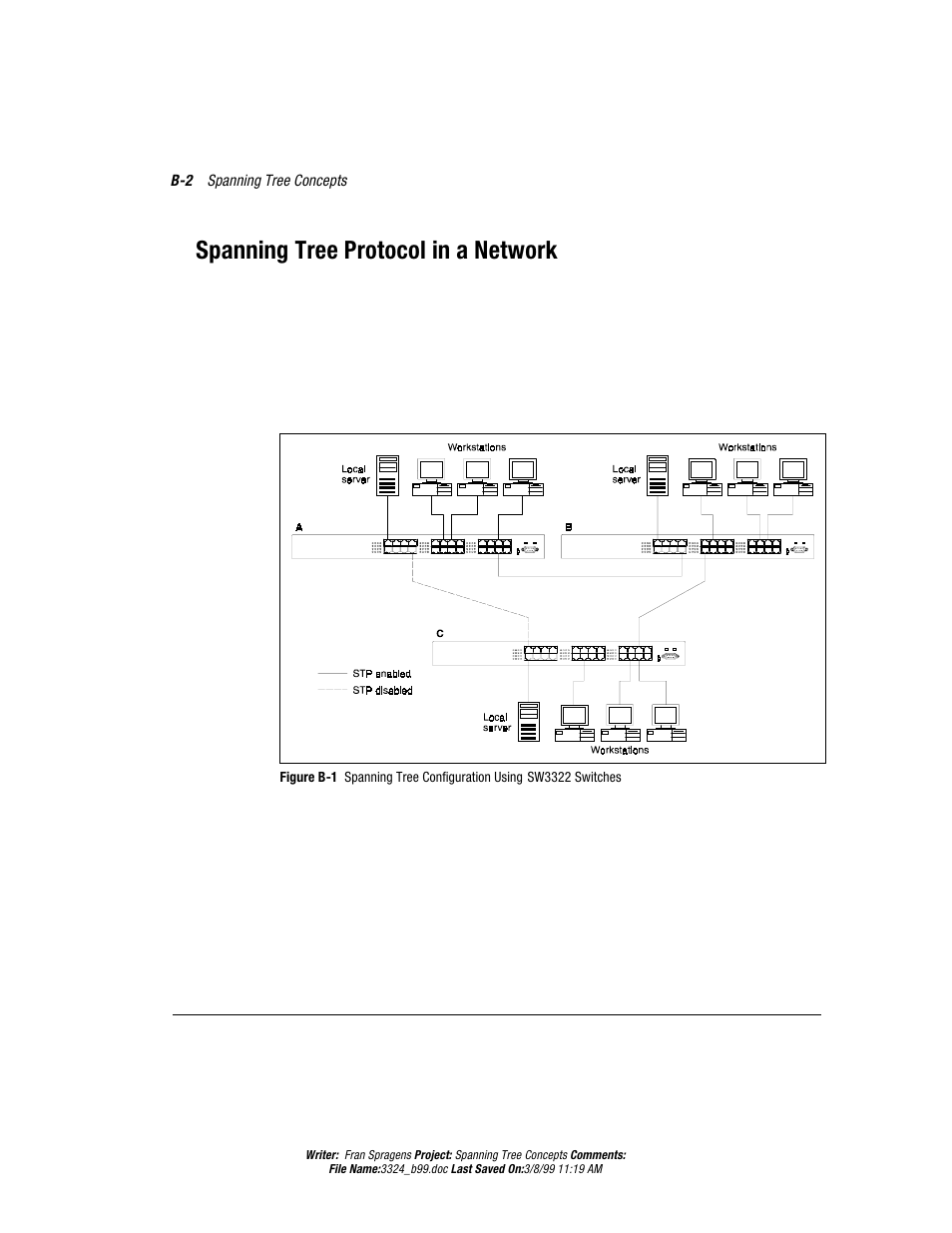 Spanning tree protocol in a network, 7terrmrk8vii4vsxsgspmre2ix[svo | Compaq SW3324 User Manual | Page 97 / 119