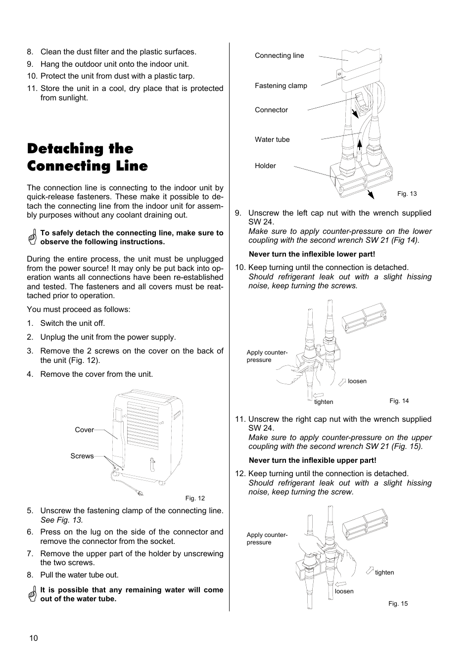 Detaching the connecting line | REMKO RKL 460 User Manual | Page 10 / 16