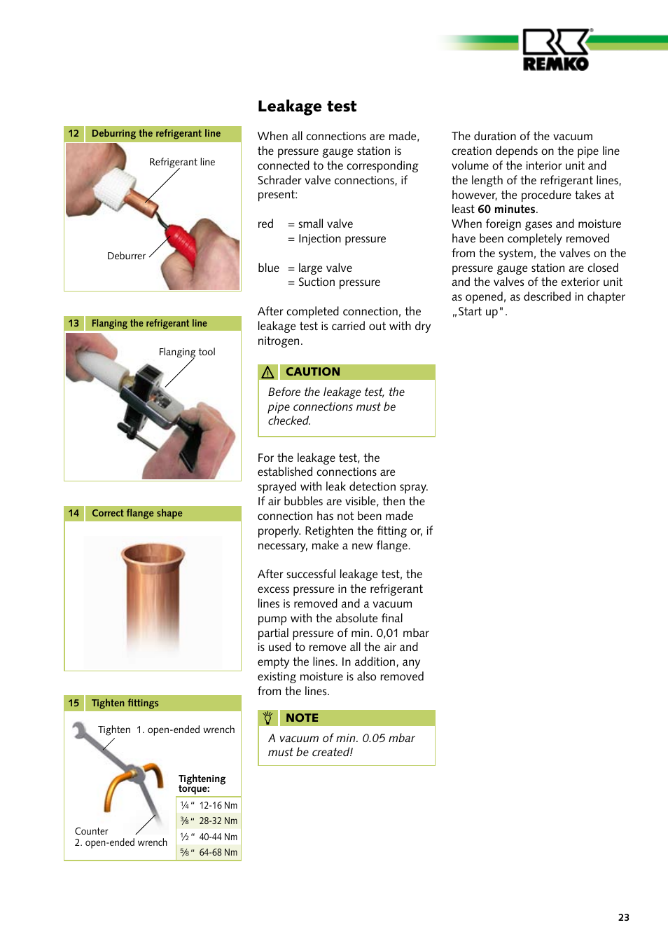 Leakage test | REMKO ATY 260 User Manual | Page 23 / 32