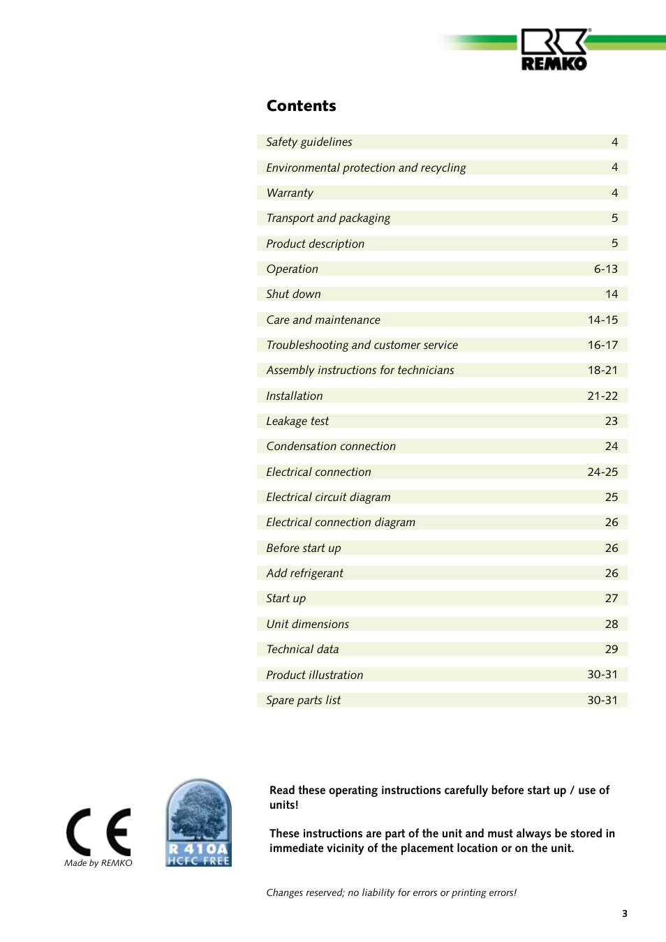 REMKO ATY 260 User Manual | Page 3 / 32