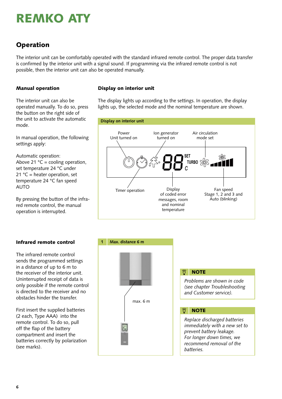 Remko aty, Operation | REMKO ATY 260 User Manual | Page 6 / 32