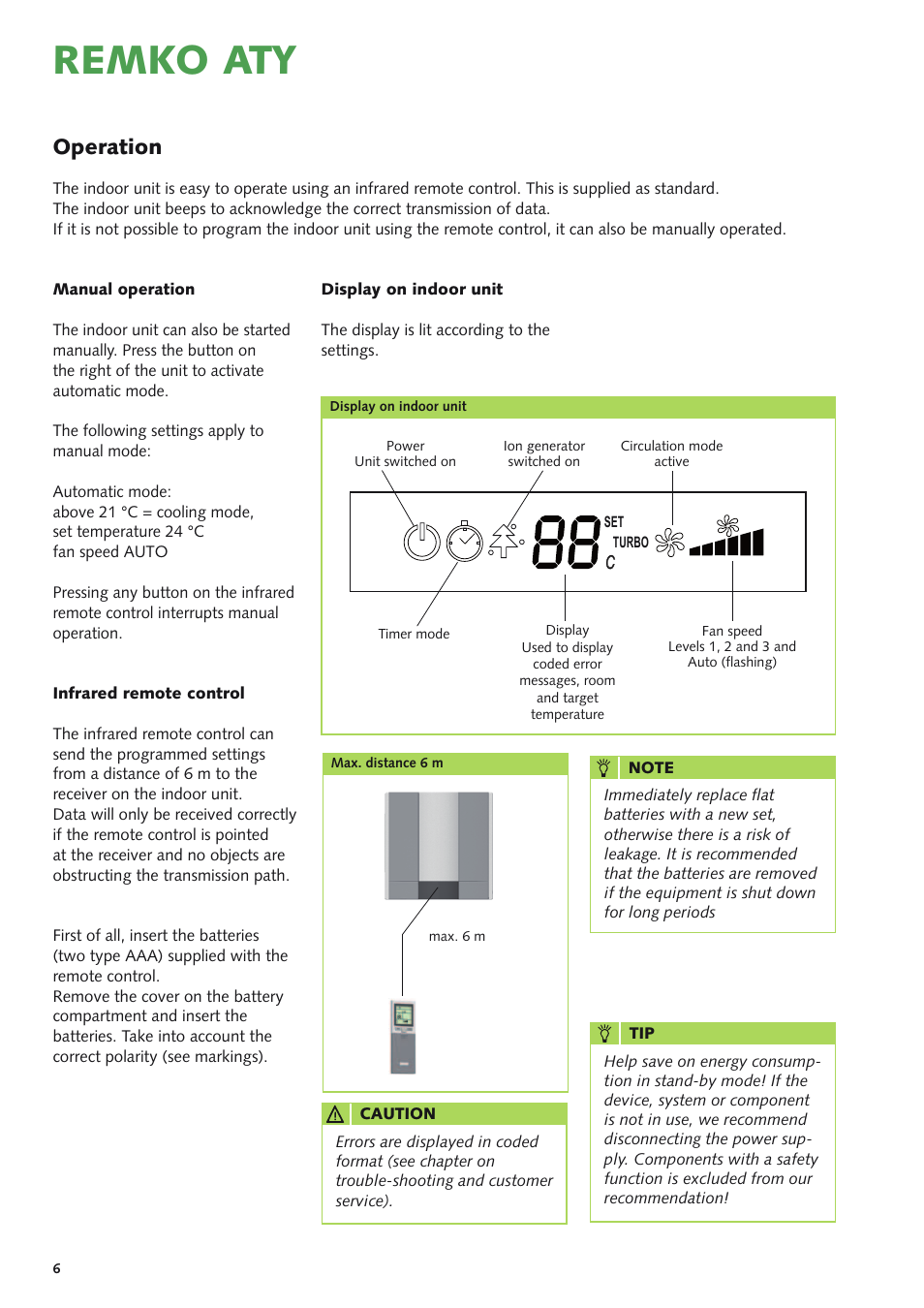 Remko aty, Operation | REMKO ATY 261 User Manual | Page 6 / 28