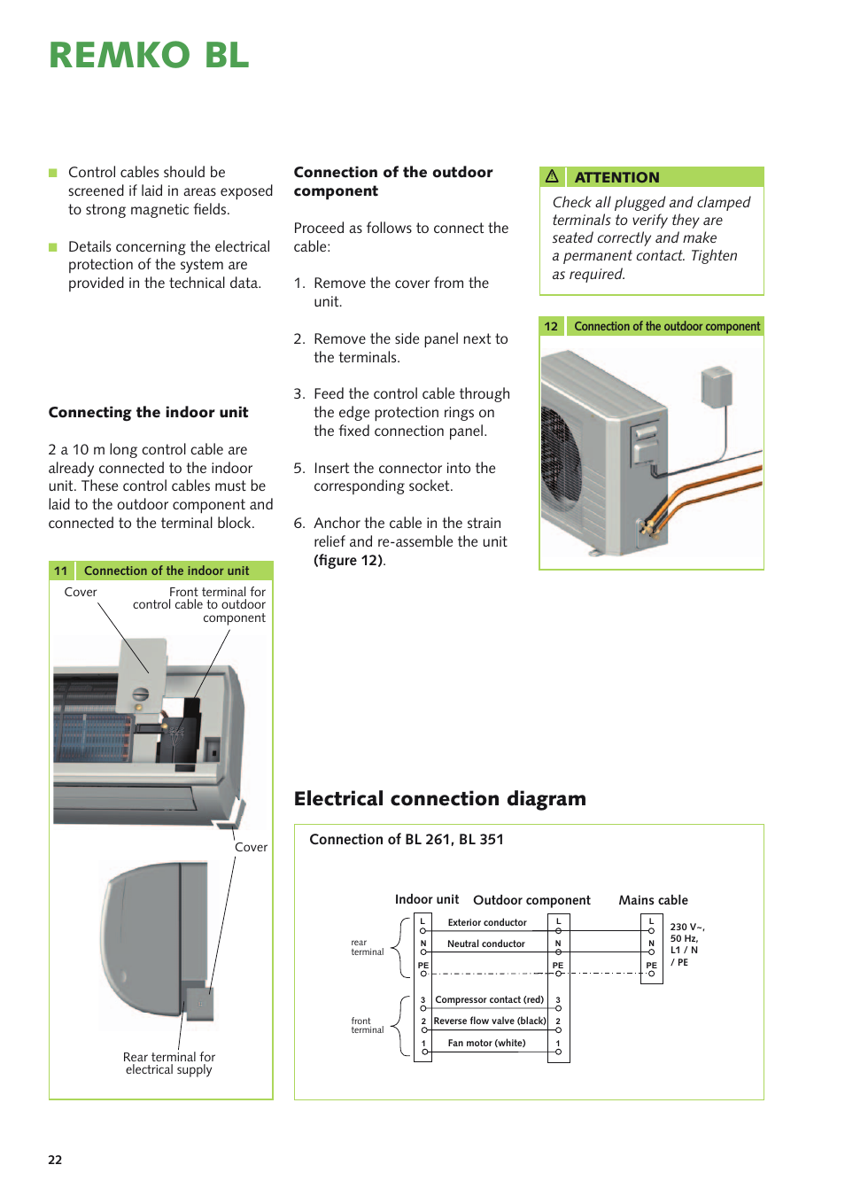 Remko bl, Electrical connection diagram | REMKO BL 261 User Manual | Page 22 / 32