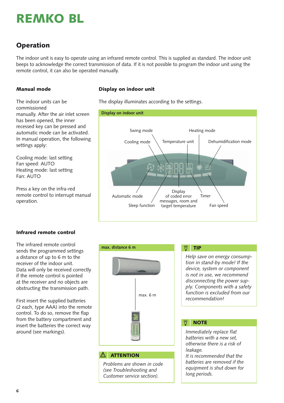 Remko bl, Operation | REMKO BL 261 User Manual | Page 6 / 32