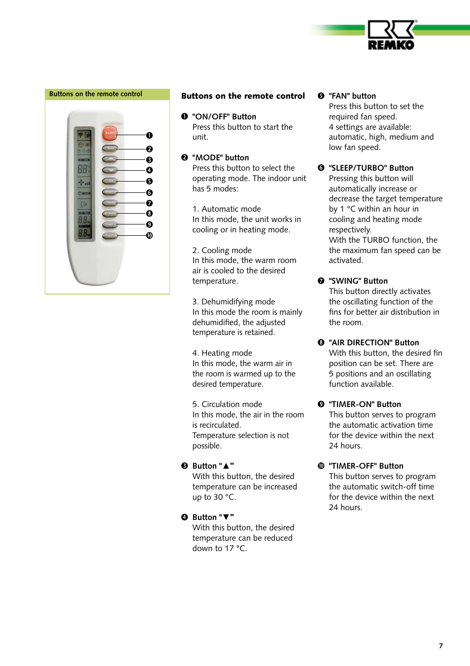 REMKO MD 261 User Manual | Page 7 / 32