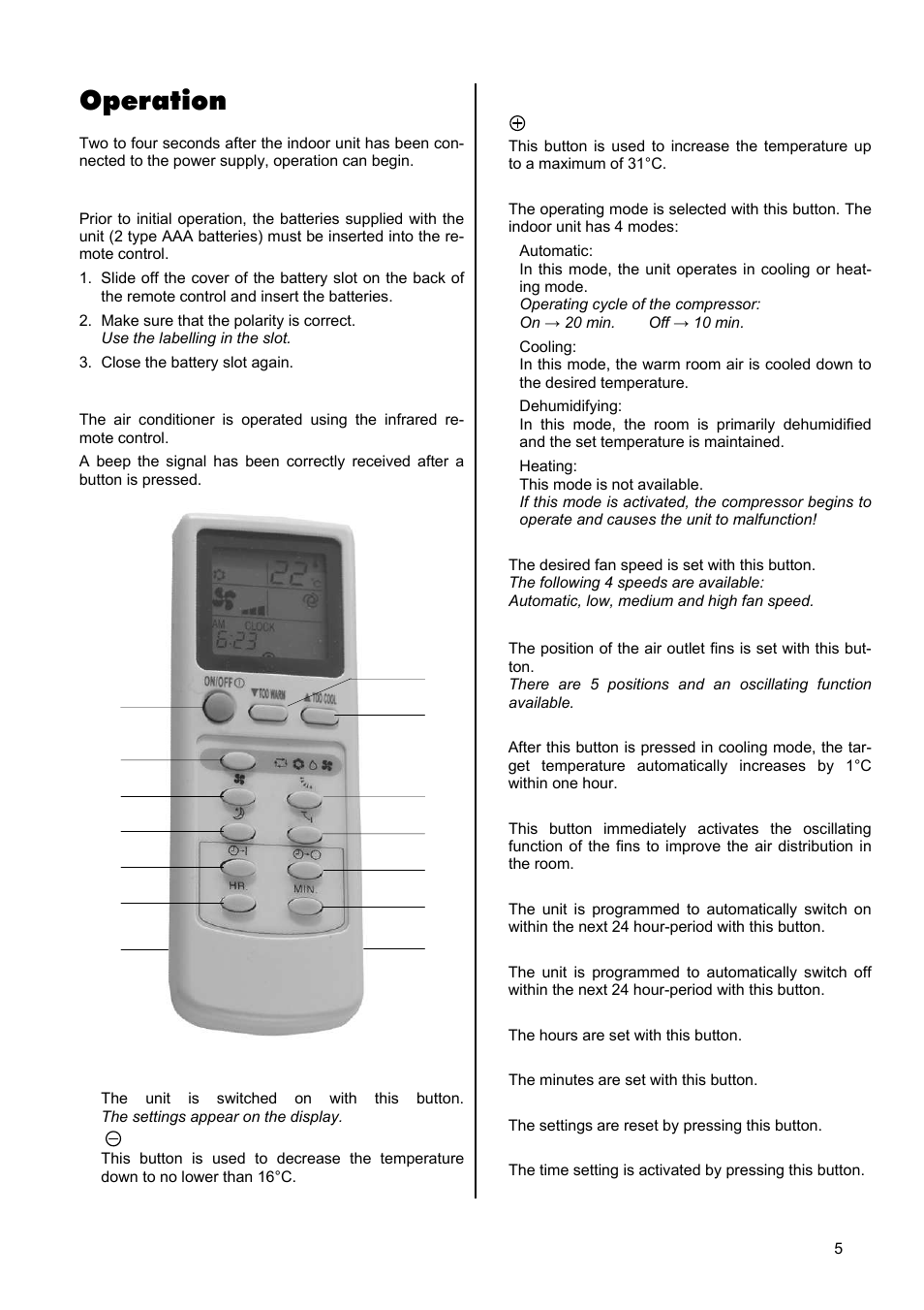 Operation | REMKO ML 260 User Manual | Page 5 / 24