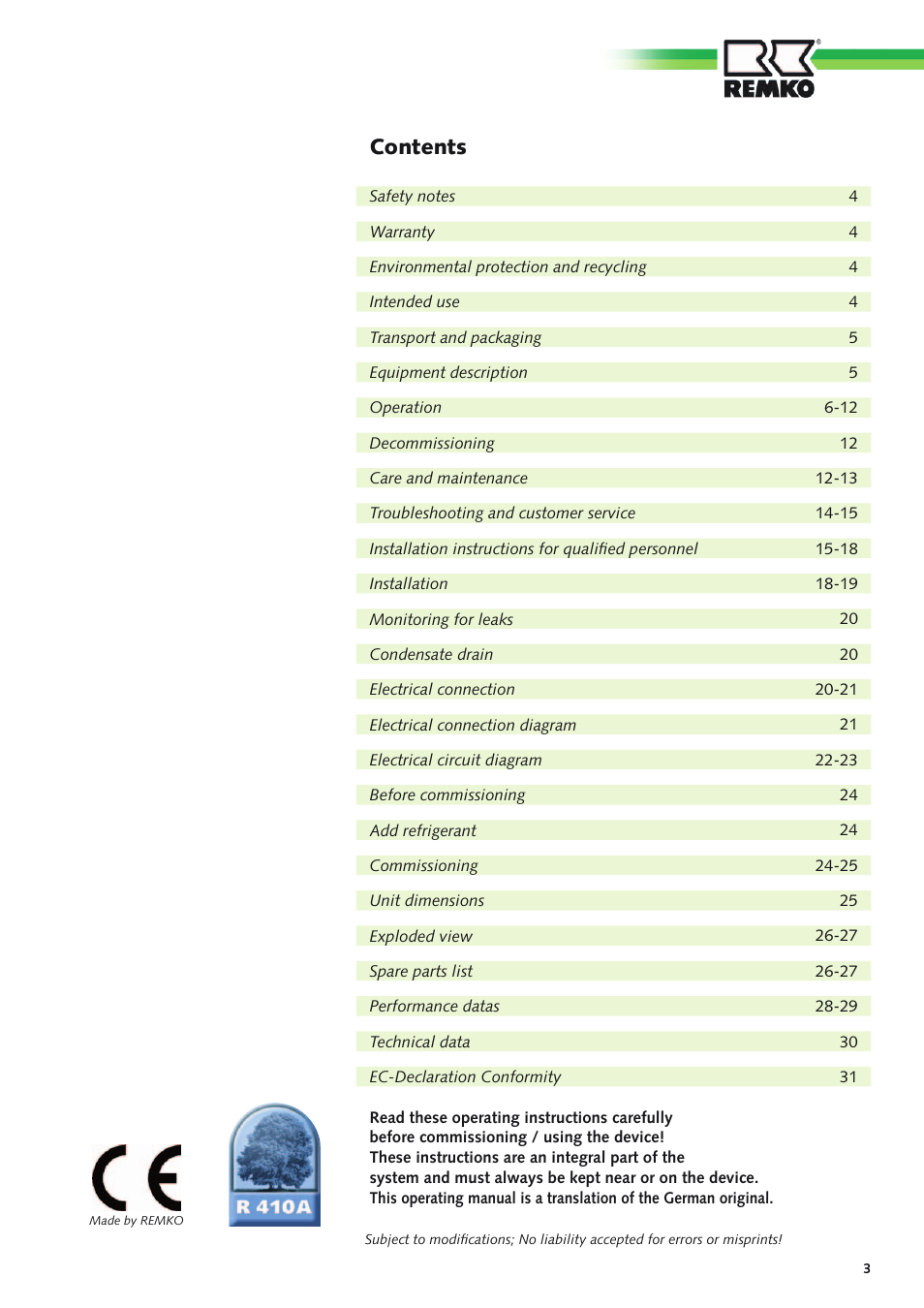 REMKO ML 262 DC  Arctic User Manual | Page 3 / 32