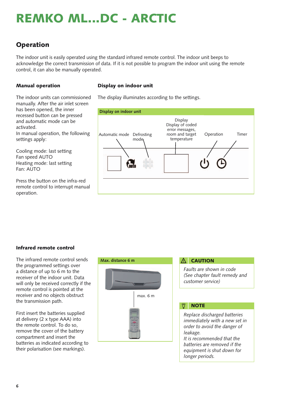 Remko ml...dc - arctic, Operation | REMKO ML 262 DC  Arctic User Manual | Page 6 / 32