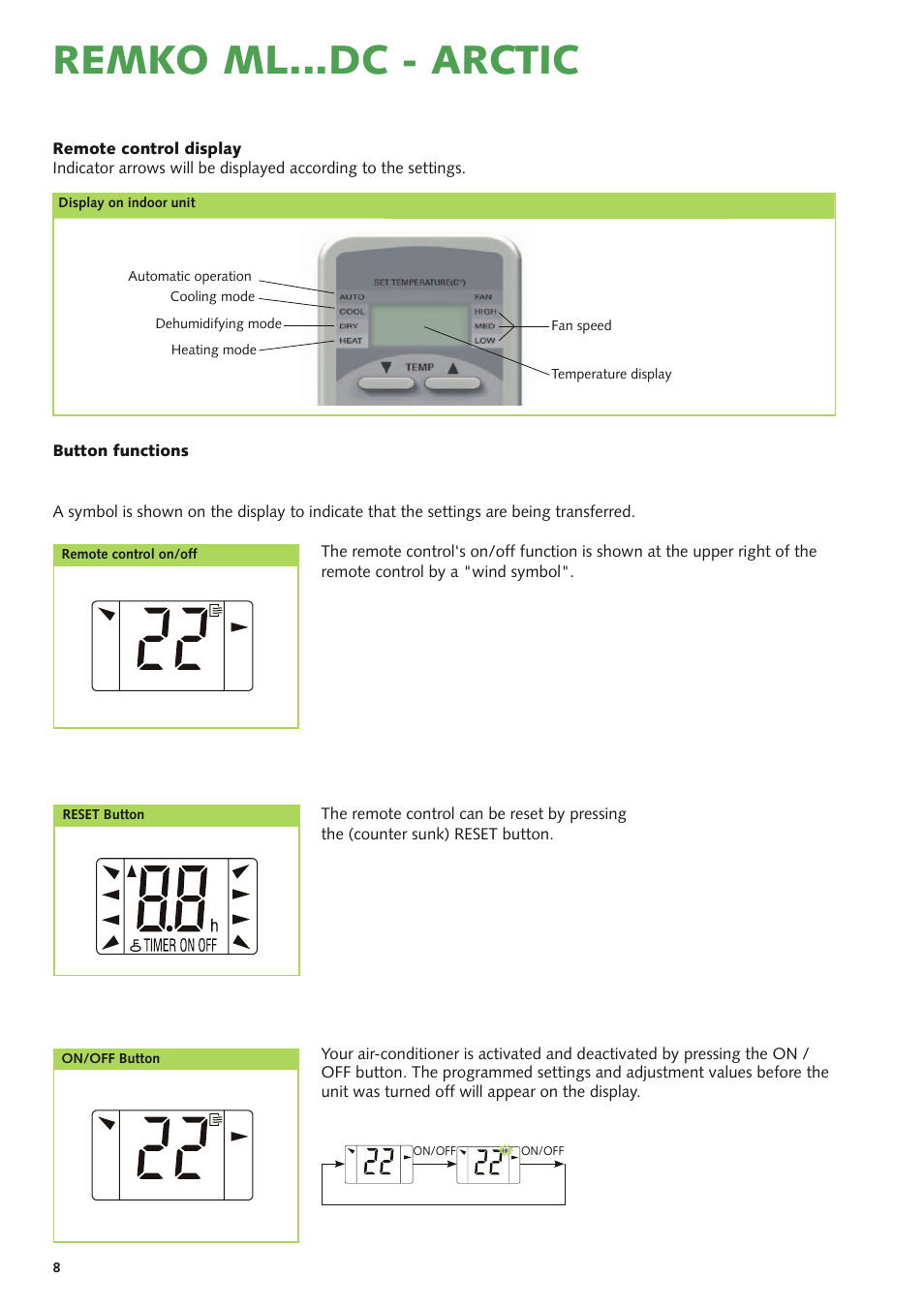 Remko ml...dc - arctic | REMKO ML 262 DC  Arctic User Manual | Page 8 / 32