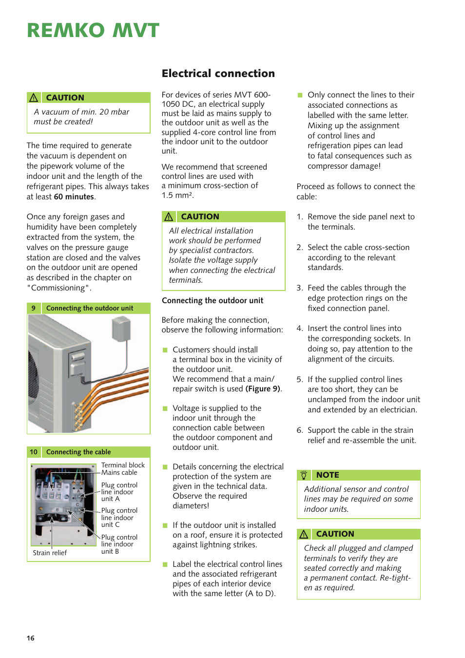 Remko mvt, Electrical connection | REMKO MVT 600 DC User Manual | Page 16 / 28