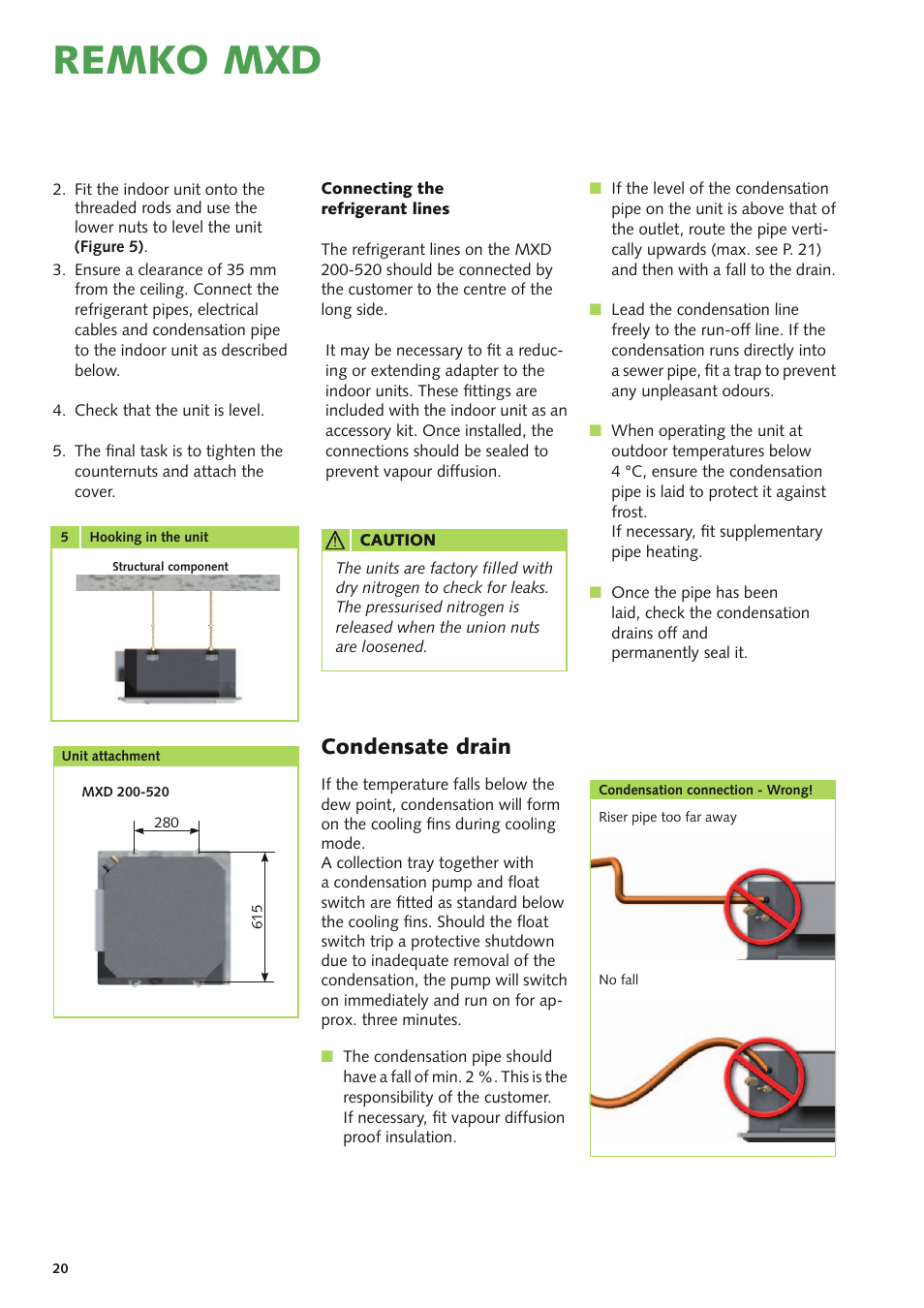 Remko mxd, Condensate drain | REMKO MXD 200 v.1 User Manual | Page 20 / 28