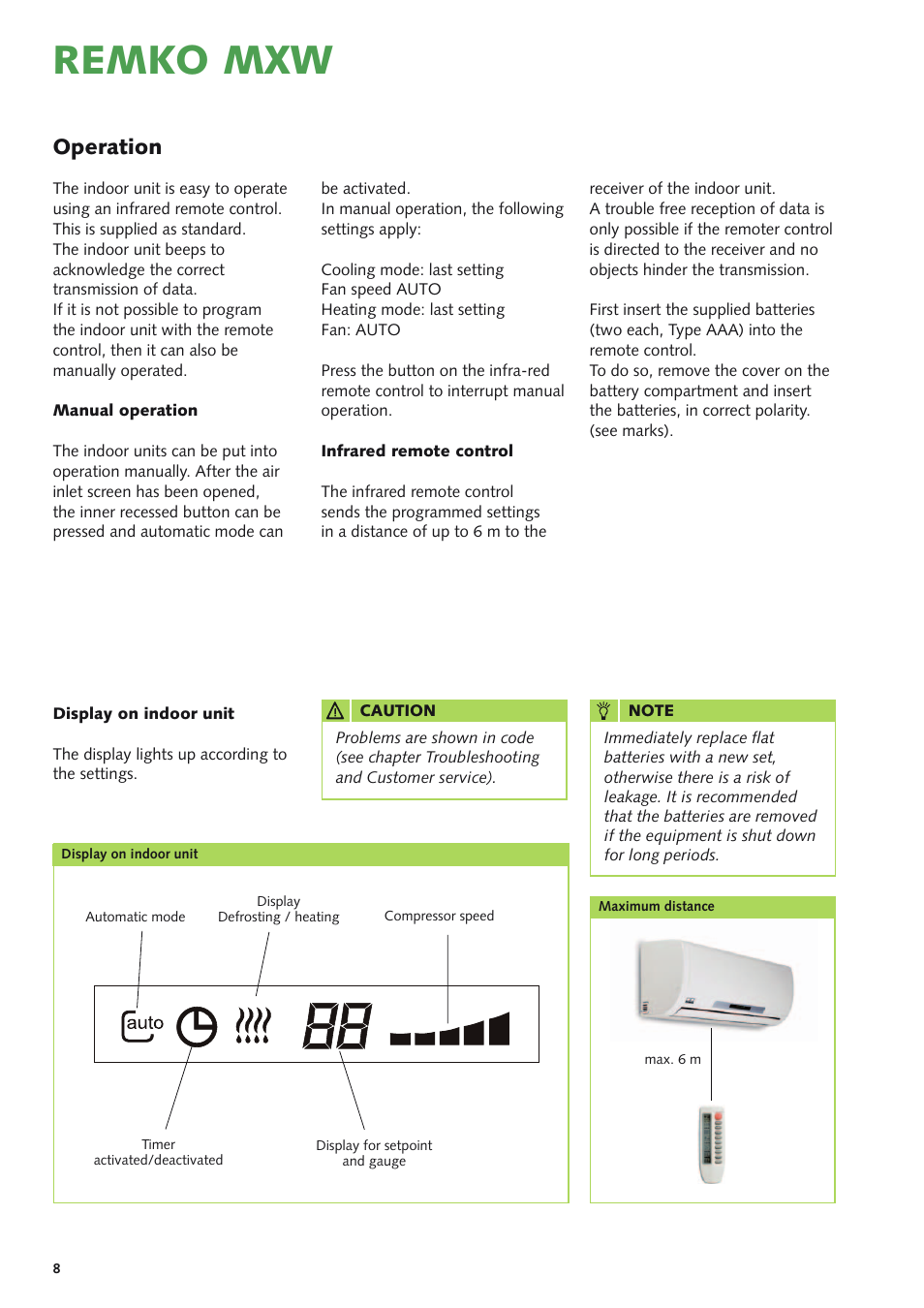 Remko mxw, Operation | REMKO MXD 200 v.3 User Manual | Page 8 / 28