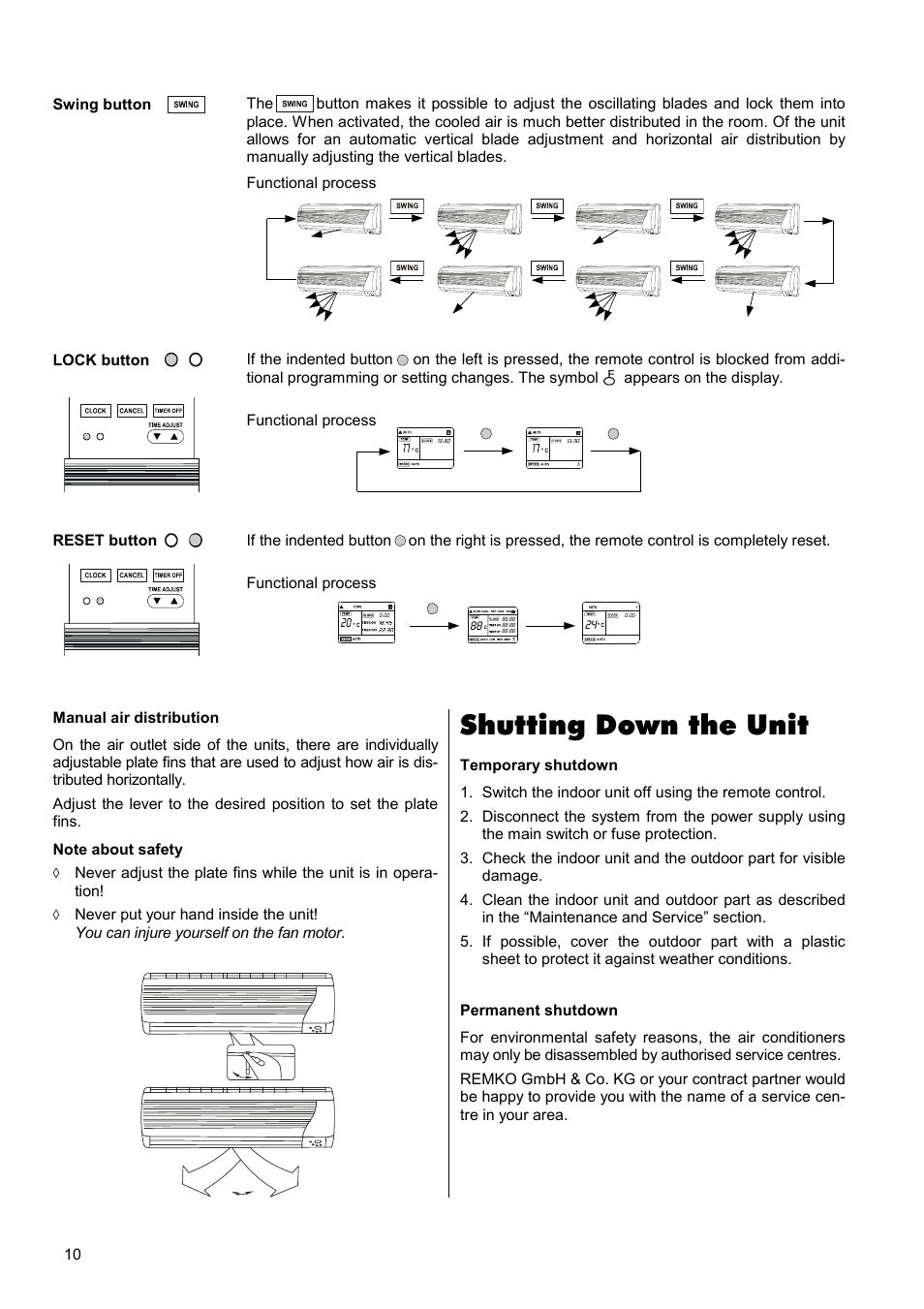 Shutting down the unit | REMKO RKS 327 H User Manual | Page 10 / 28