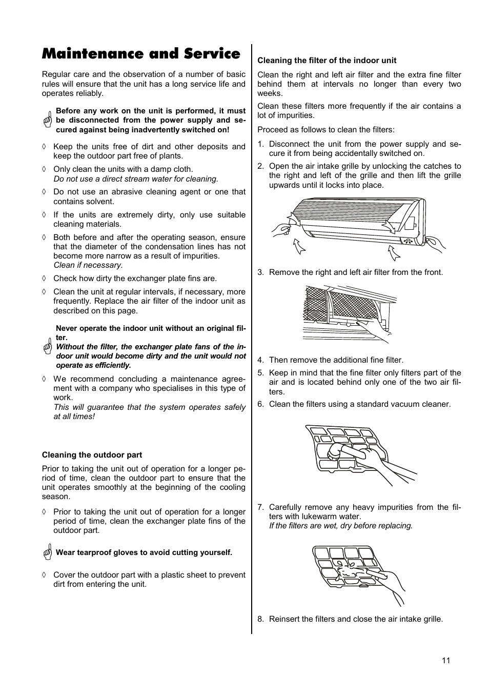 Maintenance and service | REMKO RKS 327 H User Manual | Page 11 / 28