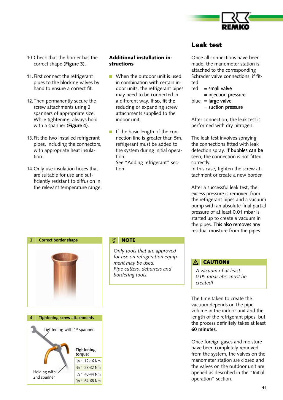 Leak test | REMKO RKS 435 H User Manual | Page 11 / 20